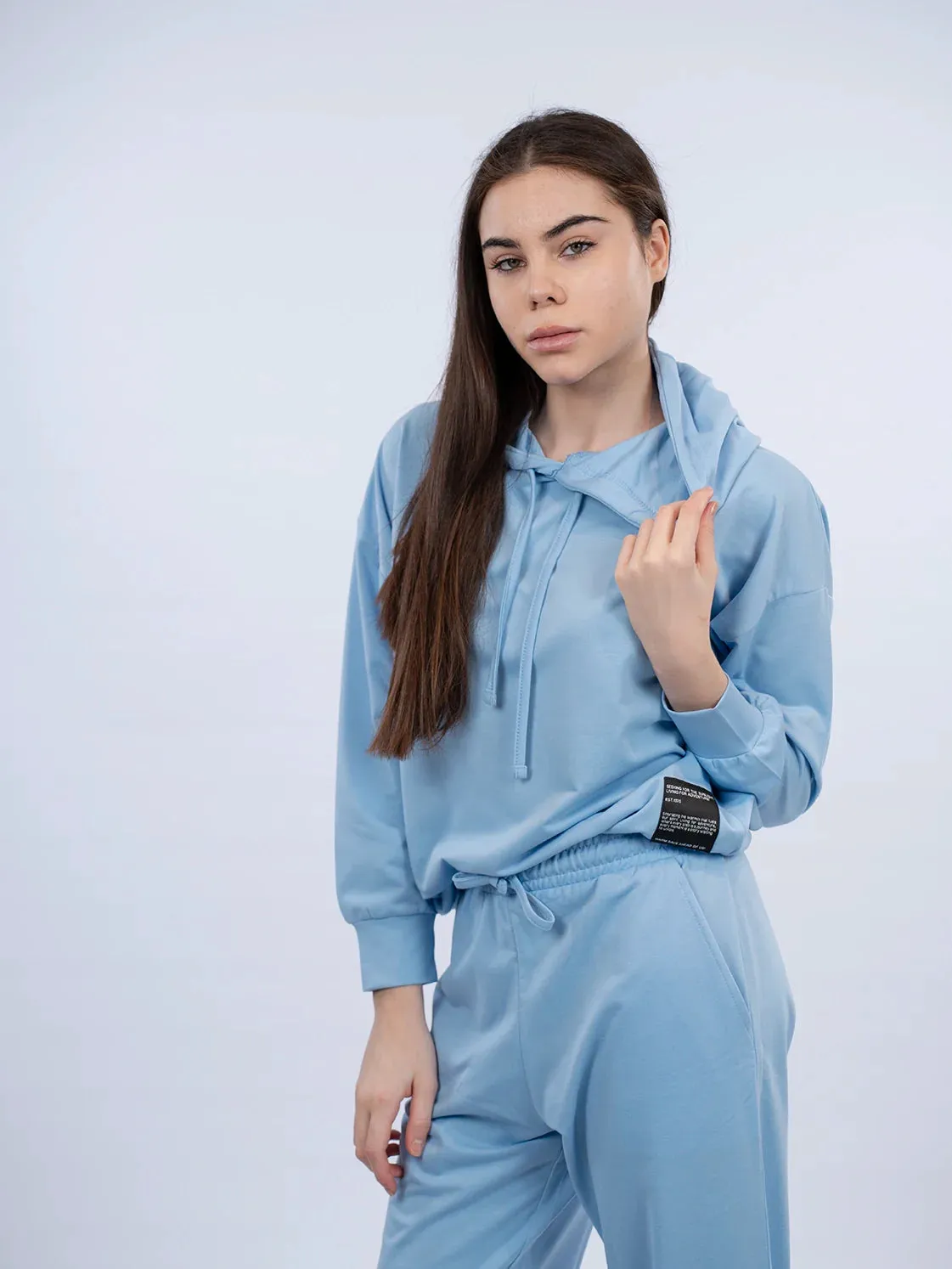 Blue Casual Hoodie