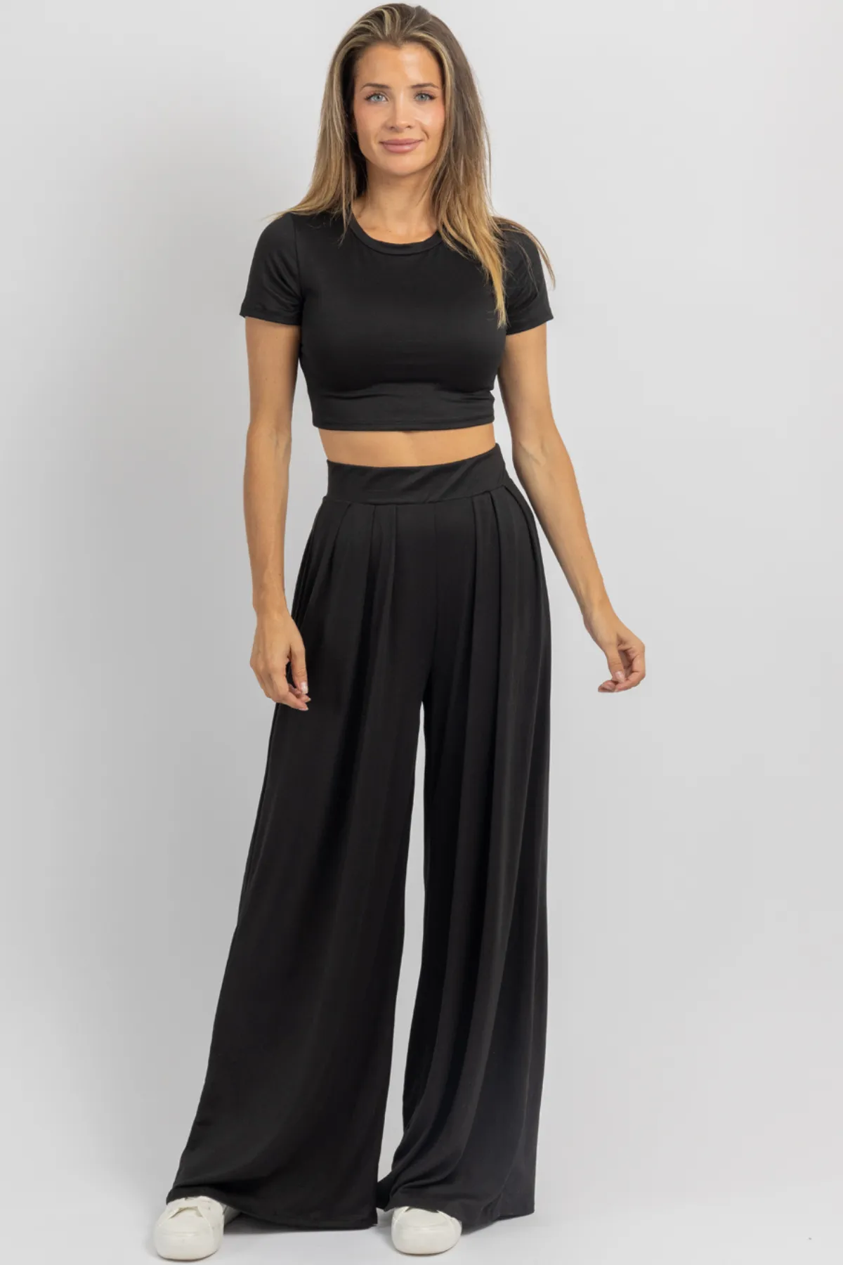 BUTTER SOFT BLACK PALAZZO PANT SET *BACK IN STOCK*