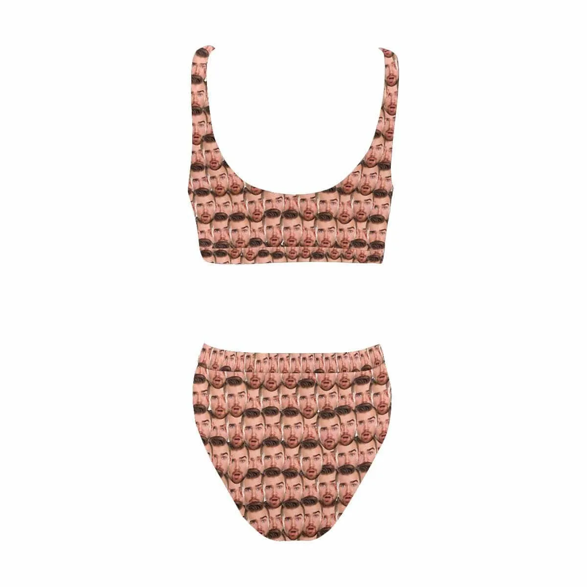 Custom Face High Waisted Swimsuit - Seamless Face