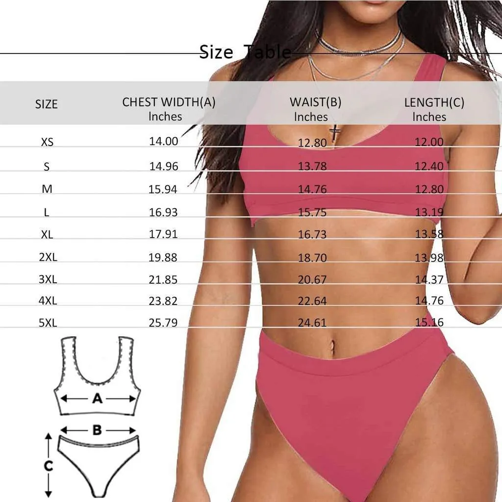 Custom Face High Waisted Swimsuit - Seamless Face