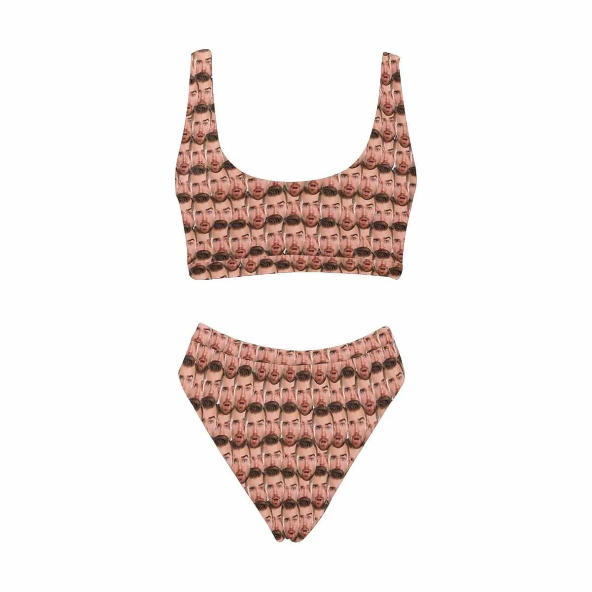 Custom Face High Waisted Swimsuit - Seamless Face