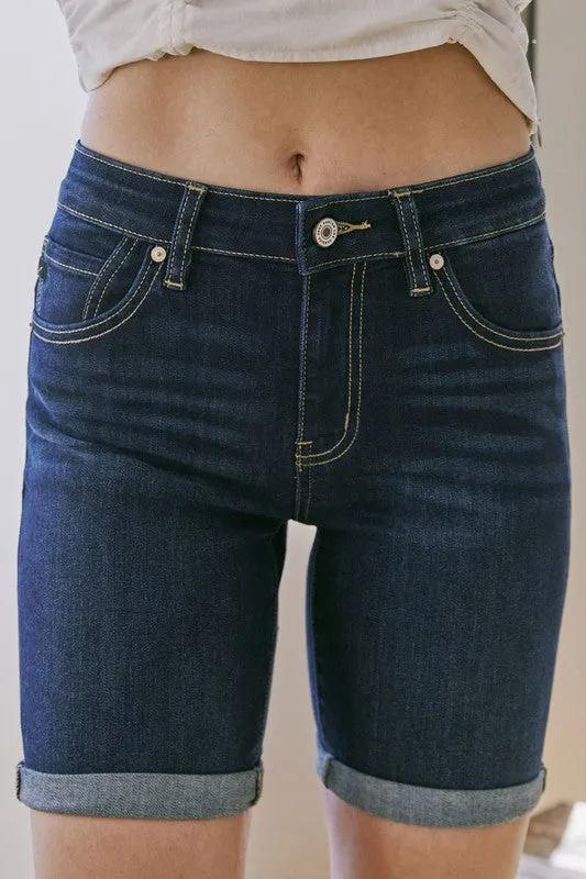 KanCan Mid Rise Hem Shorts
