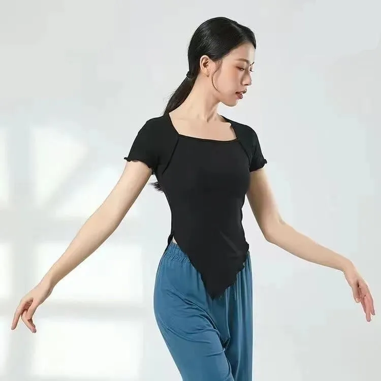 Mao Black Asymmetrical Shirt