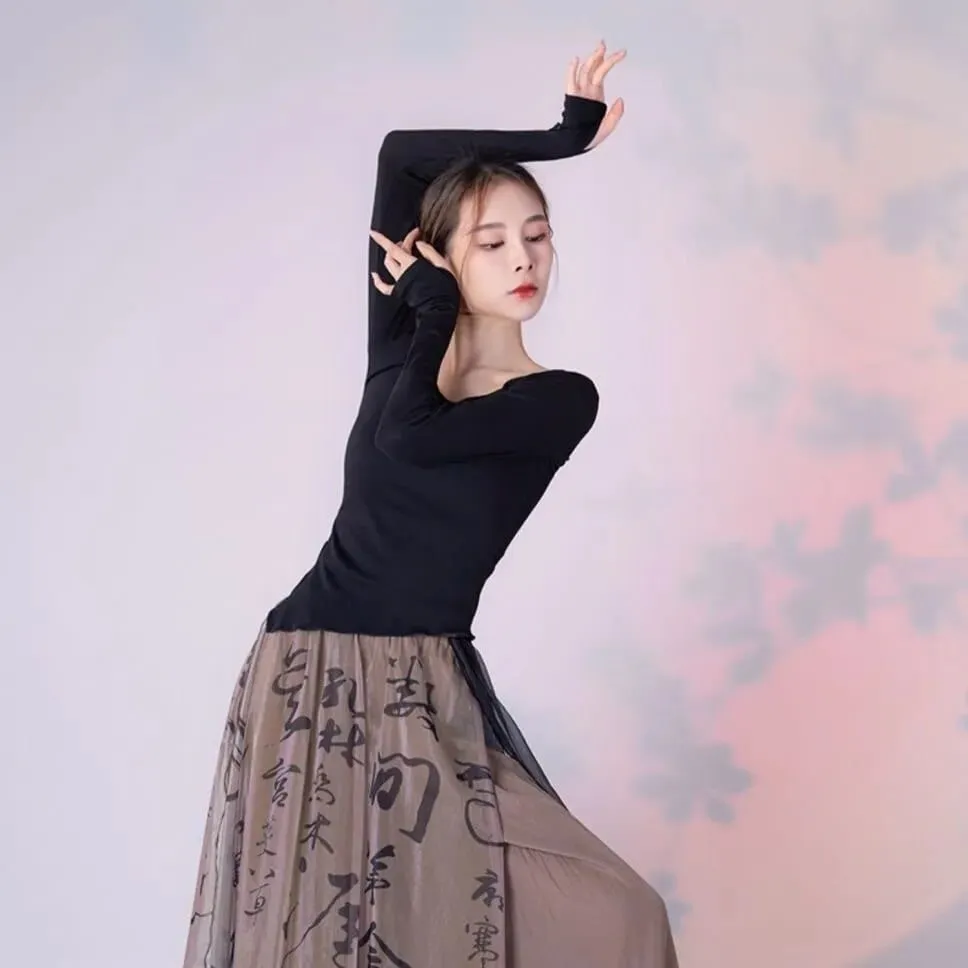 Mao Black Asymmetrical Shirt