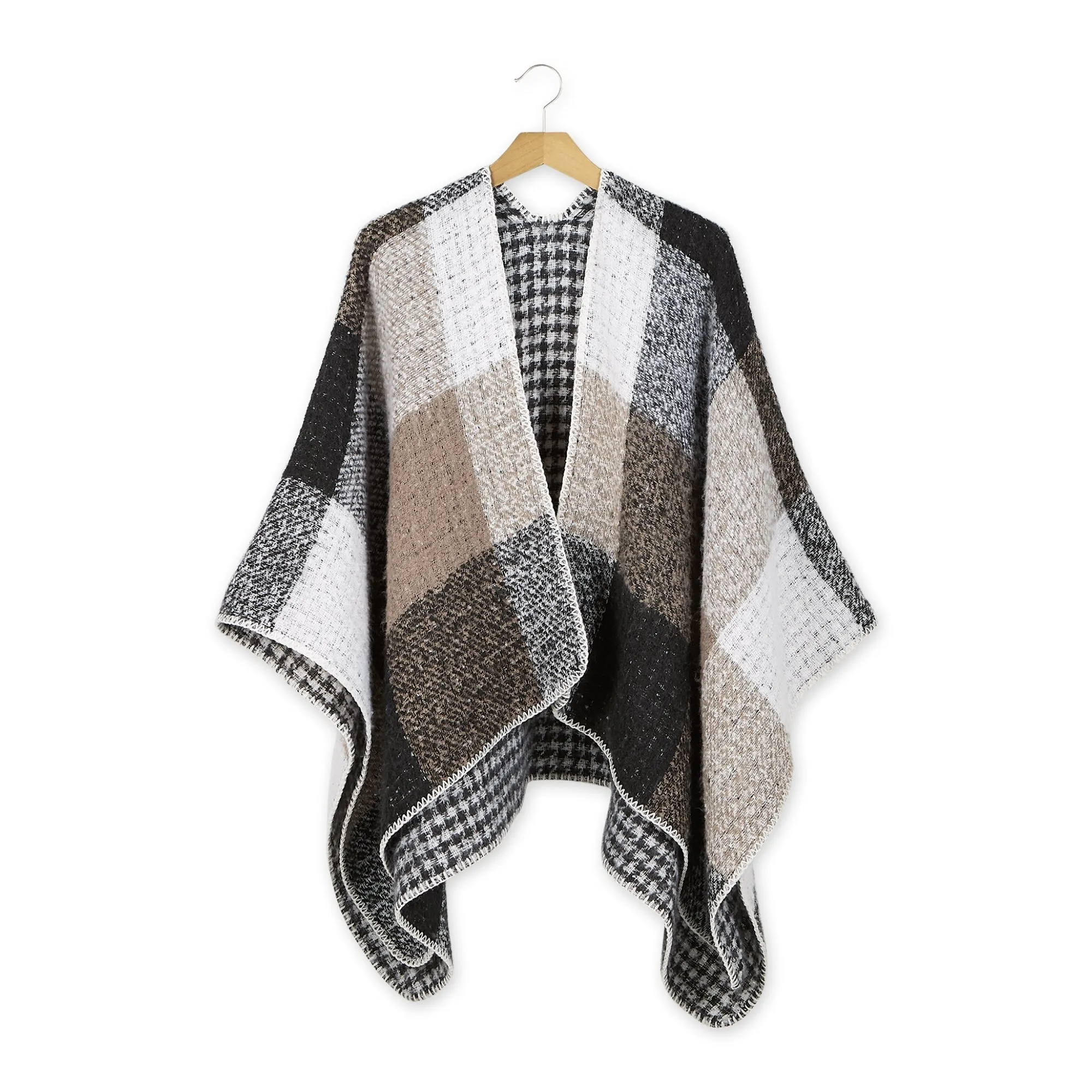 Olivia Plaid Ruana Poncho