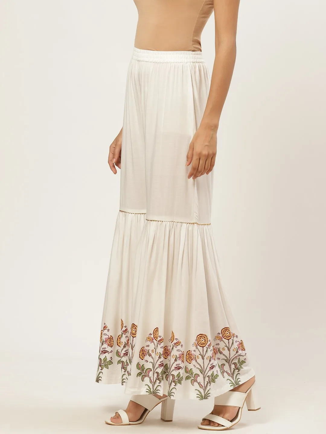 Women Off-White Falred Sharara