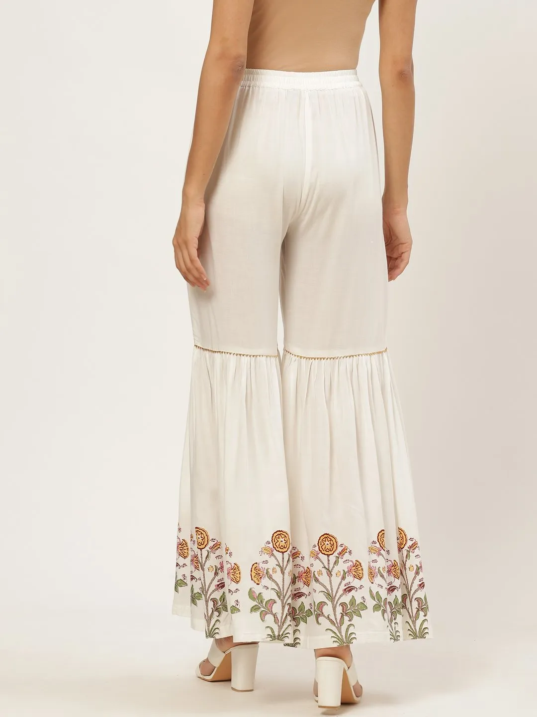 Women Off-White Falred Sharara