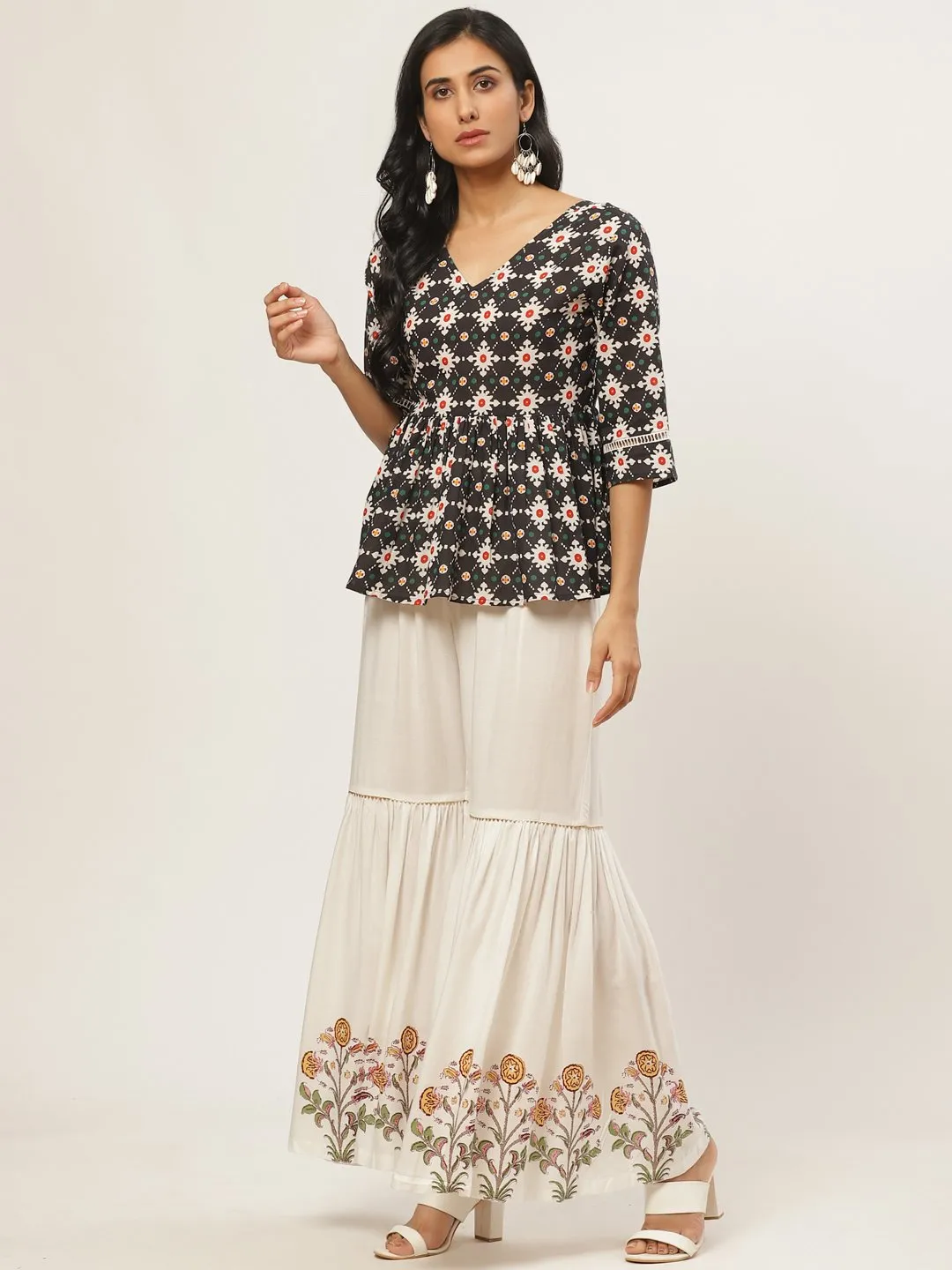 Women Off-White Falred Sharara